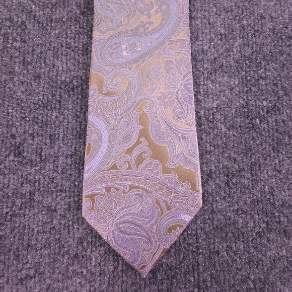 Nautica Other - Nautica Light Blue Gold Paisley 100% Silk Designer Tie